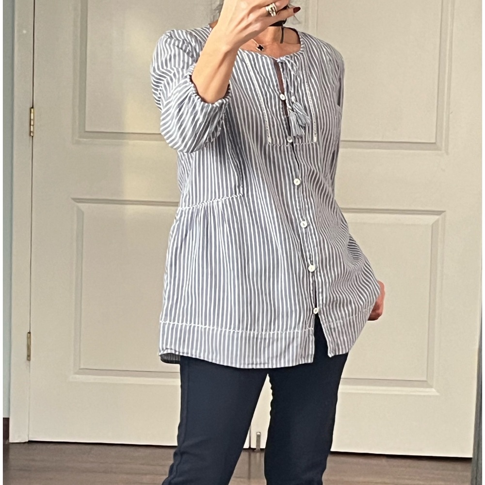 J.Jill 100% cotton peasant blouse size S - Picture 4 of 11